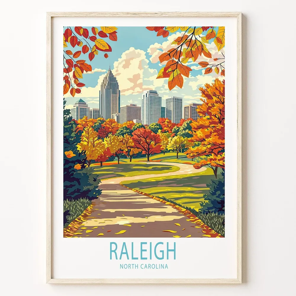 Raleigh City Home Decor Poster Print