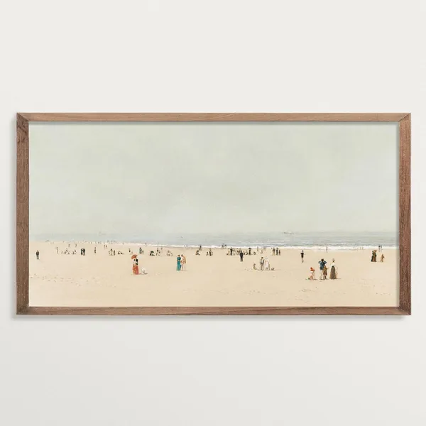 Coastal Sand Sea And Sky Panoramic Beach Art Print