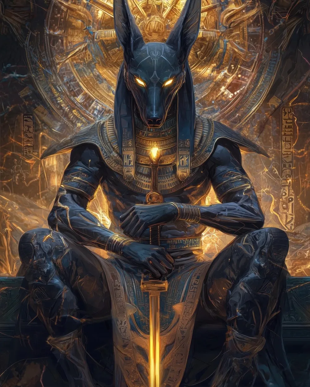 Regal Anubis Egyptian Mythology Art Print