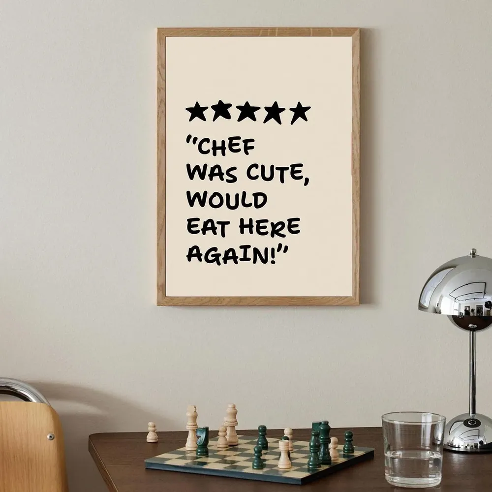 Chef Was Cute Trendy Kitchen Art Print - Image 2