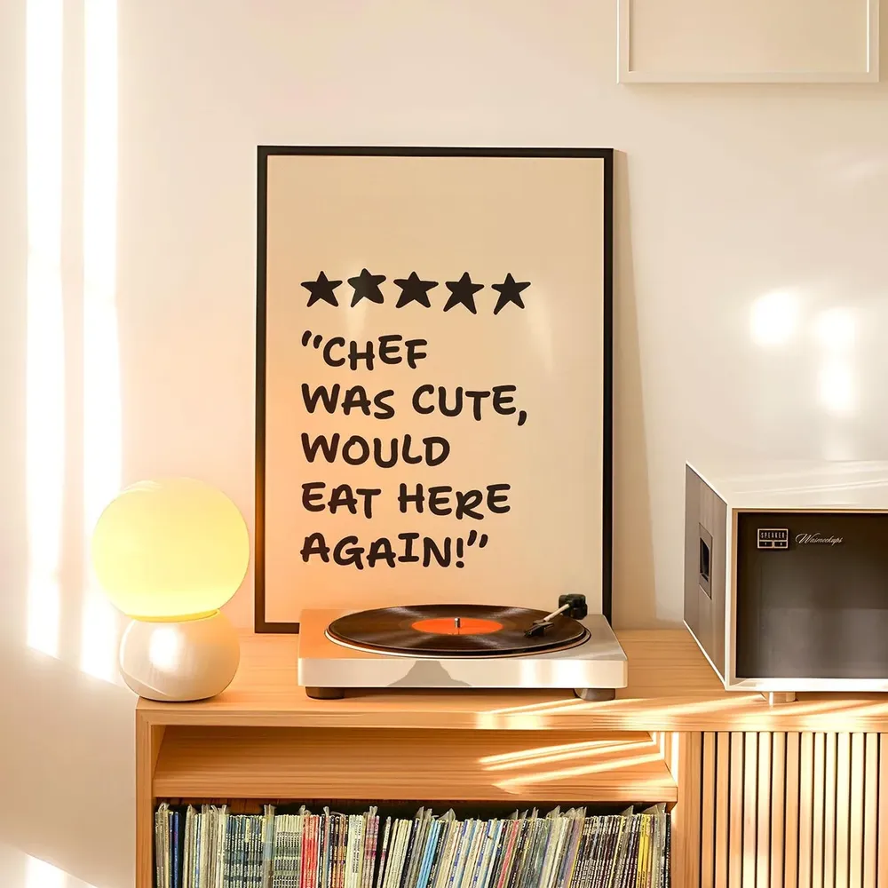 Chef Was Cute Trendy Kitchen Art Print - Image 3