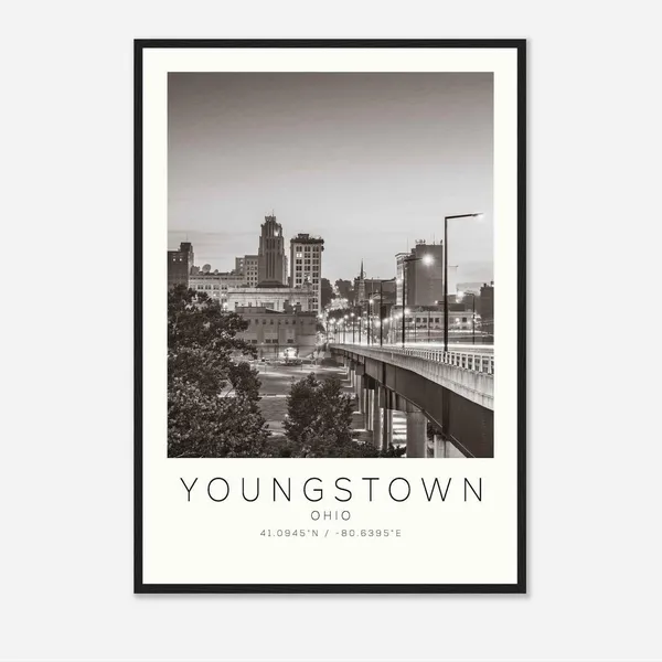 Youngstown Ohio Minimalist Travel Poster, Travel Print
