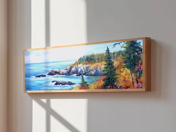 Acadia National Park Watercolor Landscape Art Print