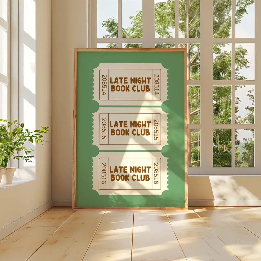Late Night Book Club Poster, Reading Nook Decor - Image 4