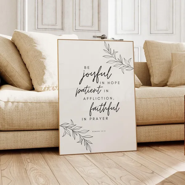 Romans 12:12 Be Joyful In Hope, Bohemian Scripture Art