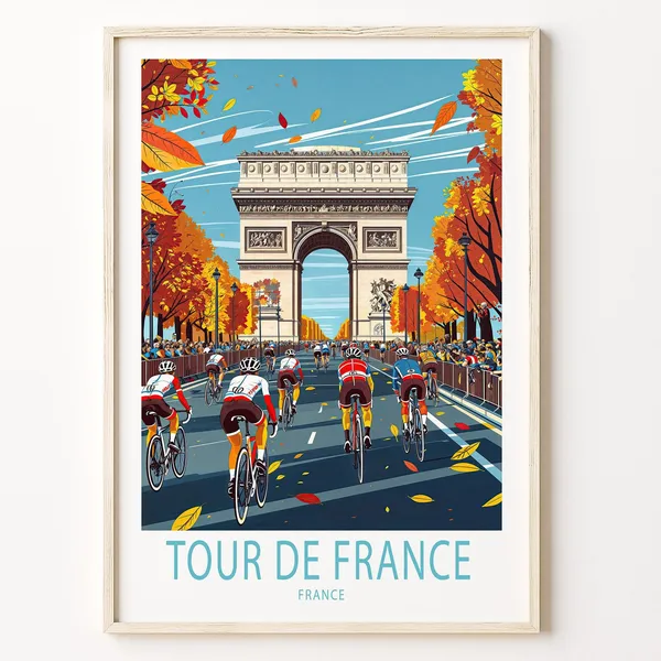 Tour De France Travel Poster, France Bicycle Race