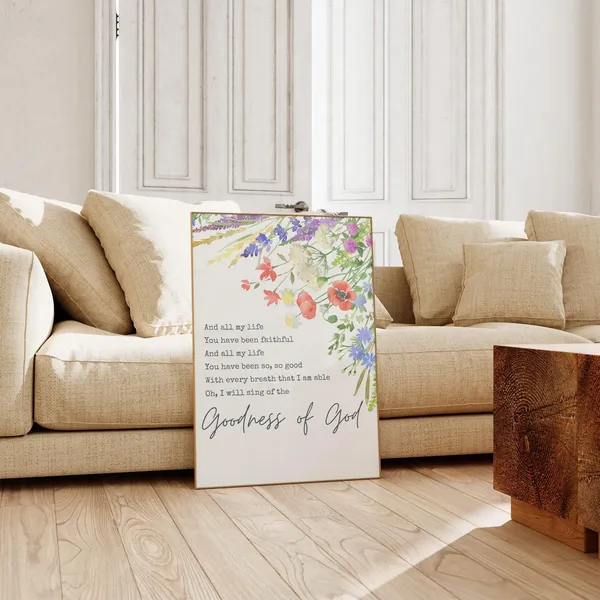 Goodness Of God Christian Praise Song Wall Art Print