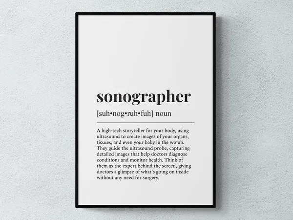Sonographer Funny Definition Art Print, Typography