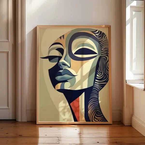 Matisse-Inspired Abstract Woman Face Art Print