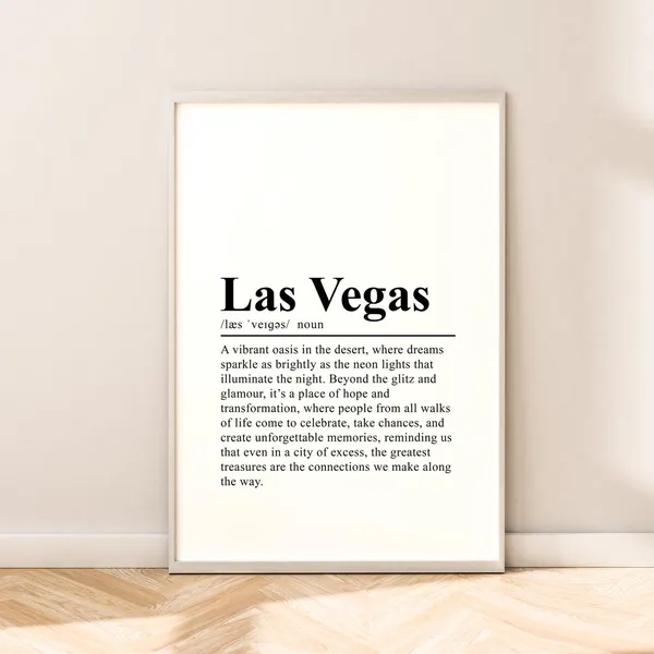 Las Vegas Travel Poster, Minimalist Wall Quote Print