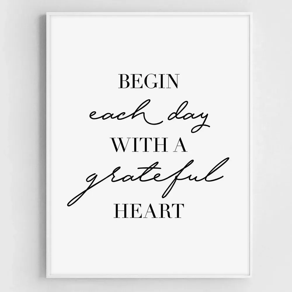 Gratitude Poster, Christian Farmhouse Wall Art Print