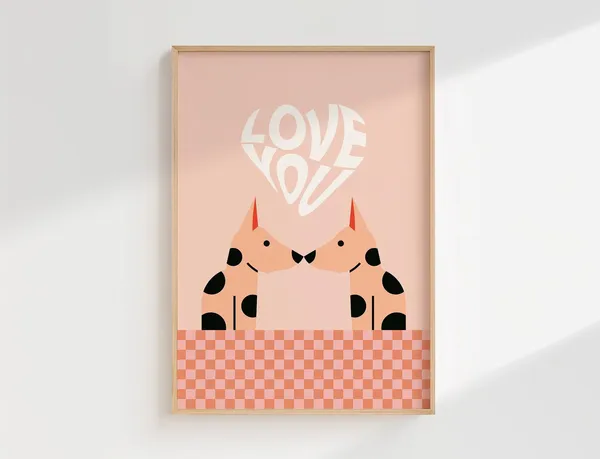 Kids Puppy Poster, Pastel Nursery and Playroom Decor