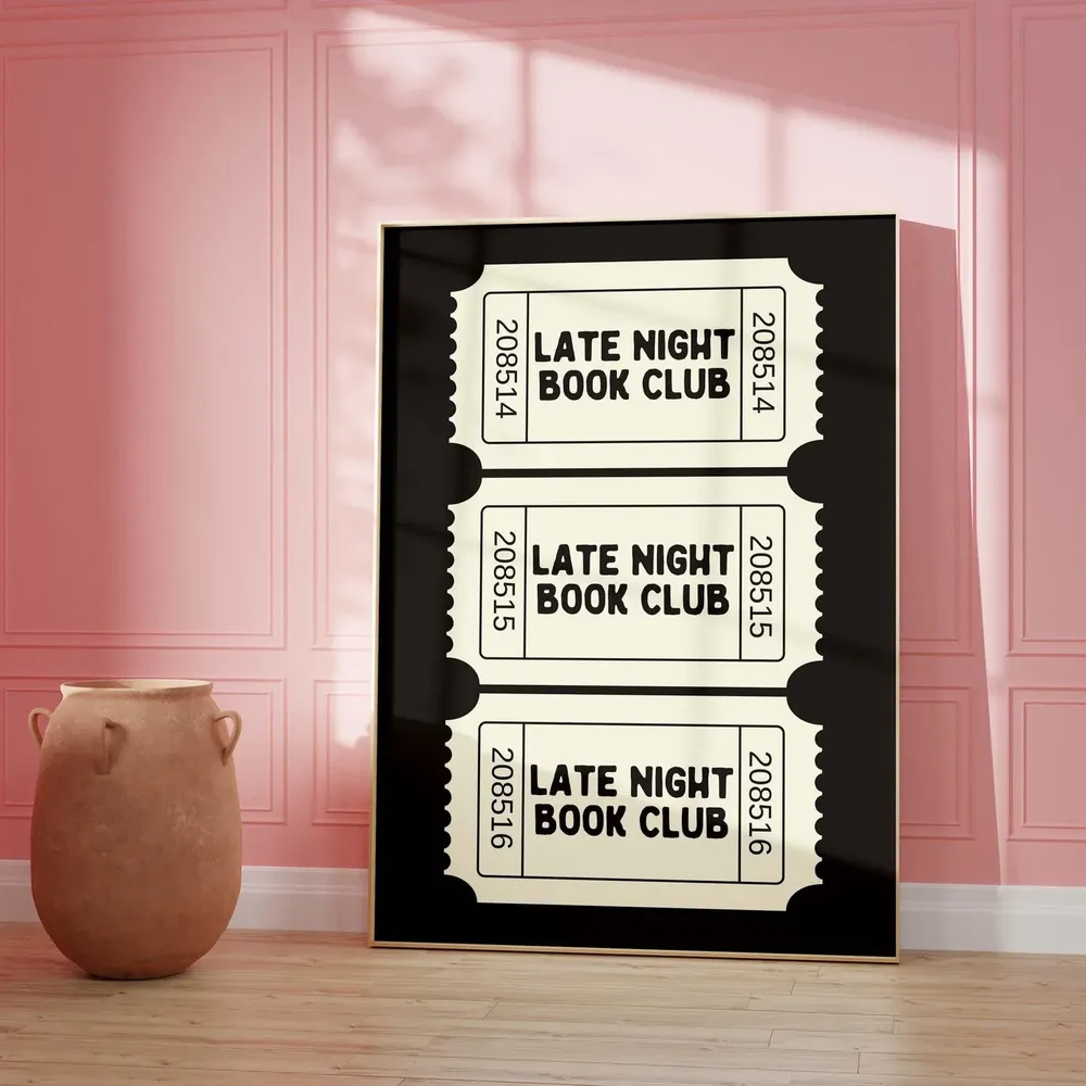 Late Night Book Club Poster, Reading Nook Decor - Image 4