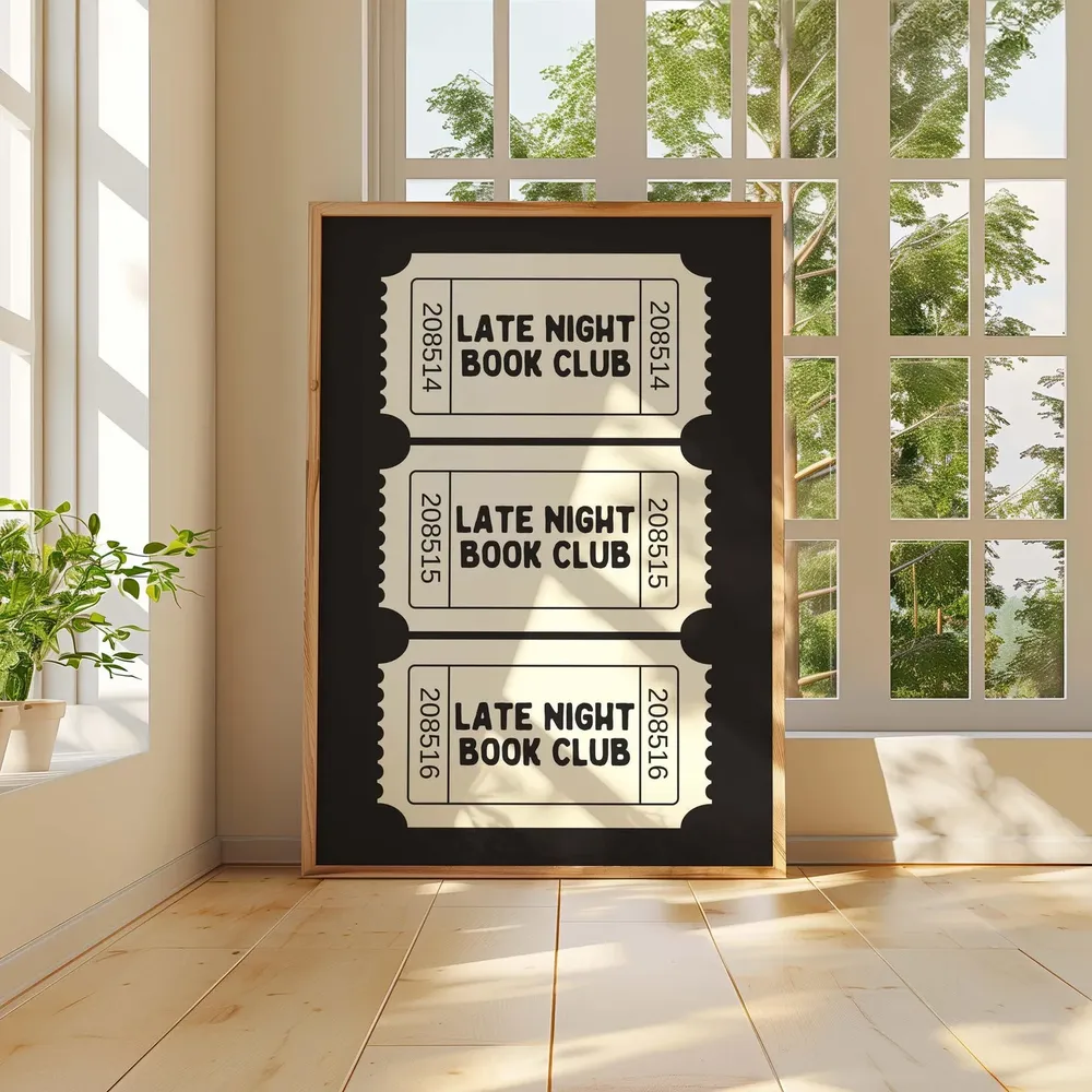 Late Night Book Club Poster, Reading Nook Decor - Image 3