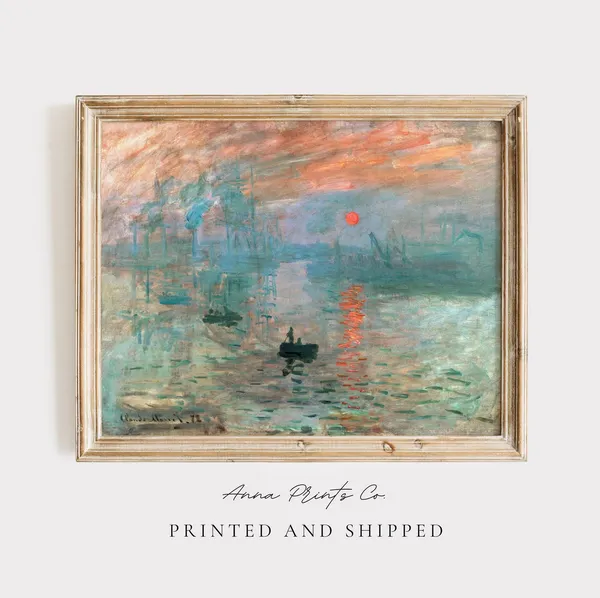 Claude Monet Sunrise, 19th-Century Impressionist Art Print