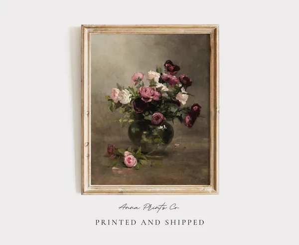 Victorian Roses Vintage Still Life Art Print