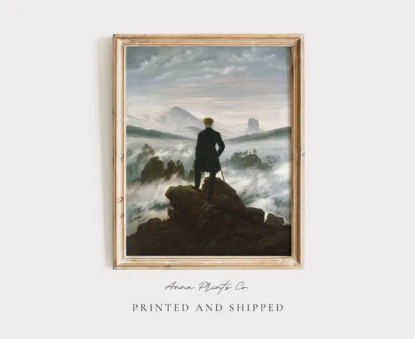 Wanderer Above The Sea Of Fog Vintage Art Print