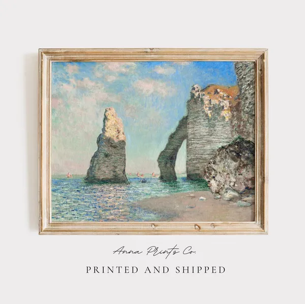 Claude Monet Cliffs at Étretat Coastal Art Print