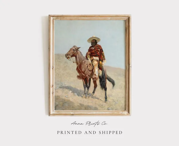 Mexican Vaquero Vintage Art Print, Wild West Theme