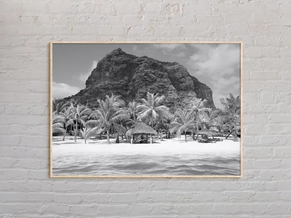 Mauritius Black and White Travel Poster, Africa