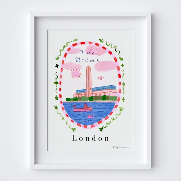 Tate Modern London Travel Poster, Thames Landmark