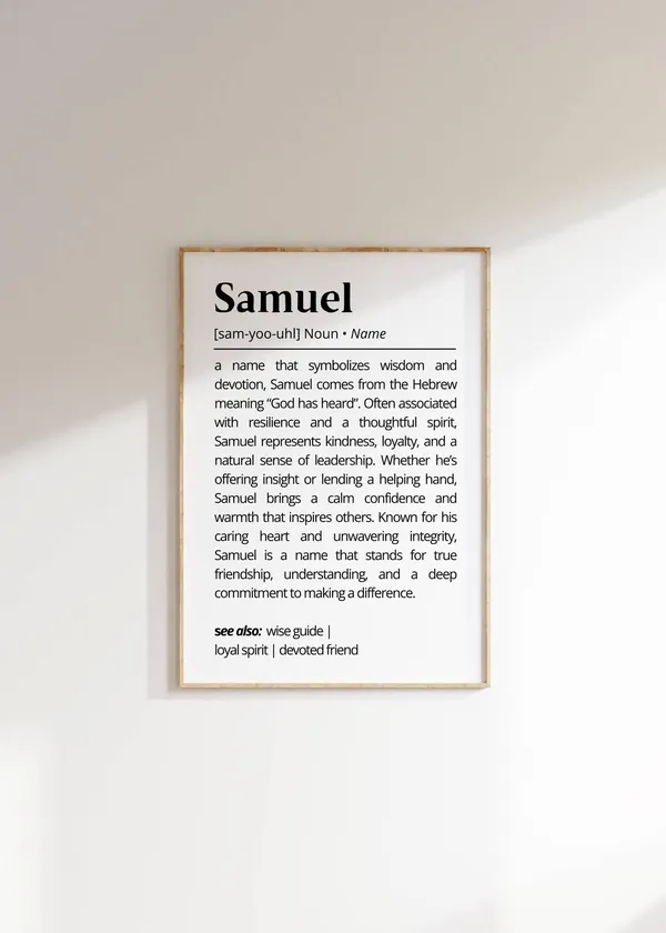 Samuel Name Definition Minimalist Wall Art Print