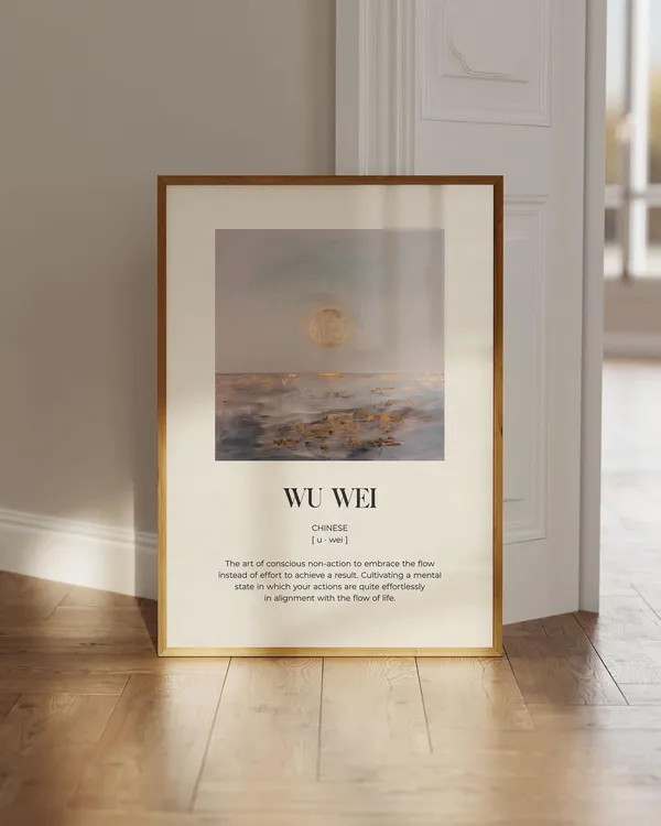 Wu Wei Definition Art Print, Mindful Wall Decor