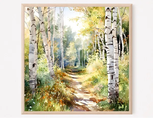 Aspen Painting Colorado Art Print, Watercolor Landscape