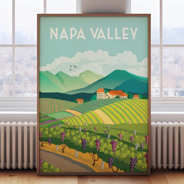 Napa Valley, California Travel Poster, Poster Print