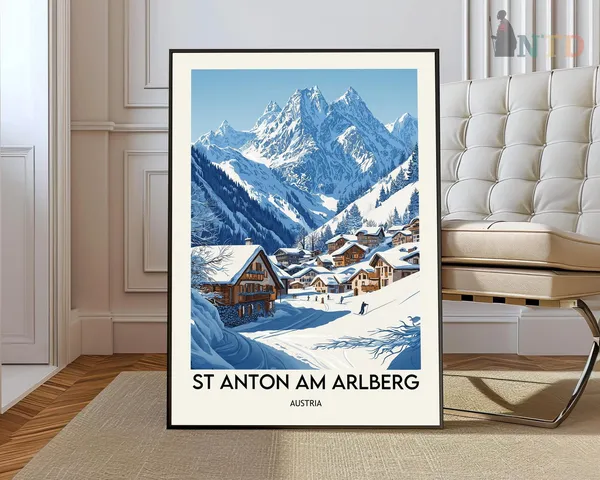 St Anton Travel Poster, Austria Ski Resort