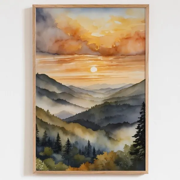 Great Smoky Mountains National Park Watercolor Poster