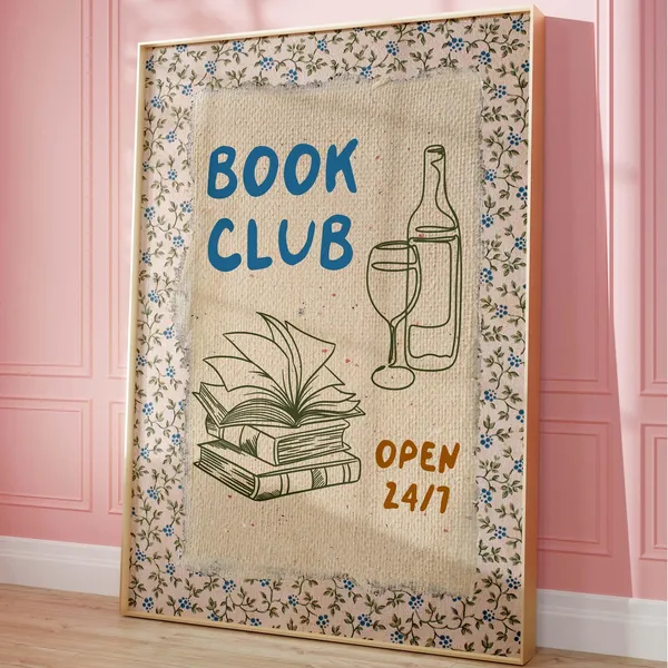Book Club Poster Print, Bookish Reading Gift