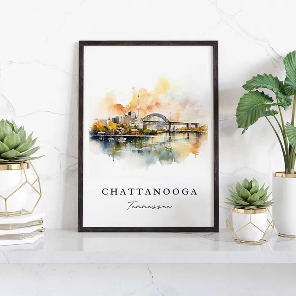 Chattanooga TN Custom Text Travel Poster, Personalized Gift