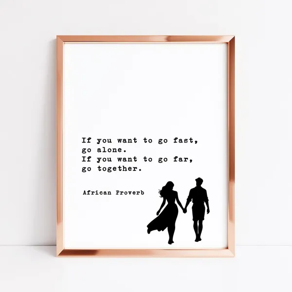 African Proverb Wall Art Print, Valentine's Gift