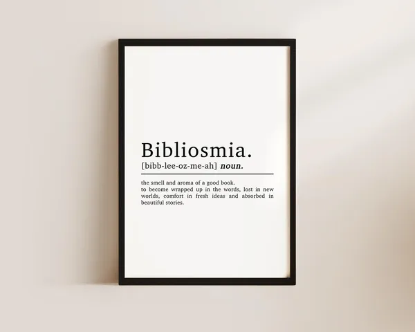 Bibliosmia Definition Art Print for Book Lovers