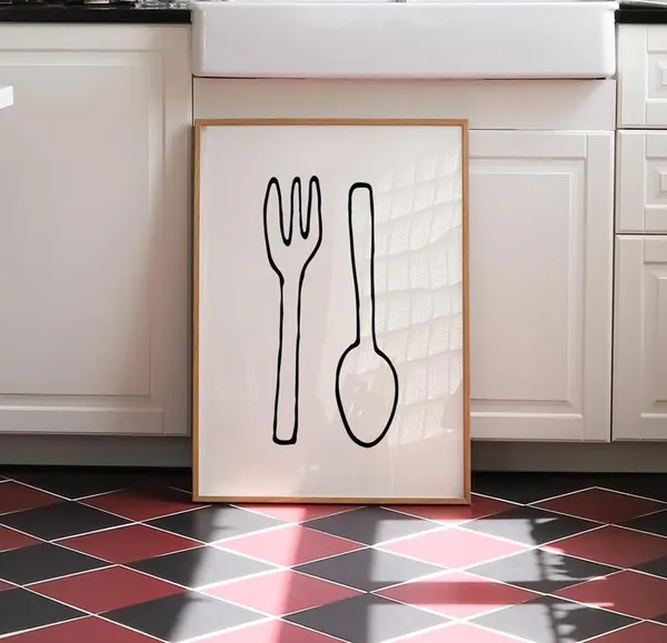 Kitchen Food Art Print, Trendy Farmhouse Minimal