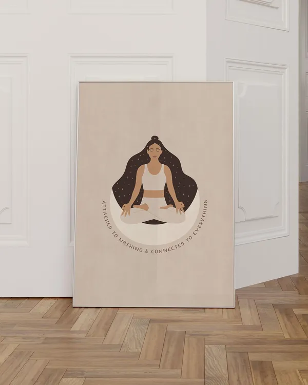 Yoga Poster Connected Everything Spiritual Art Print