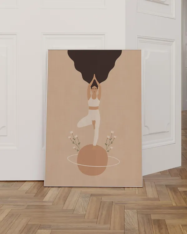 Yoga Pose Print, Spiritual Meditation Wall Art