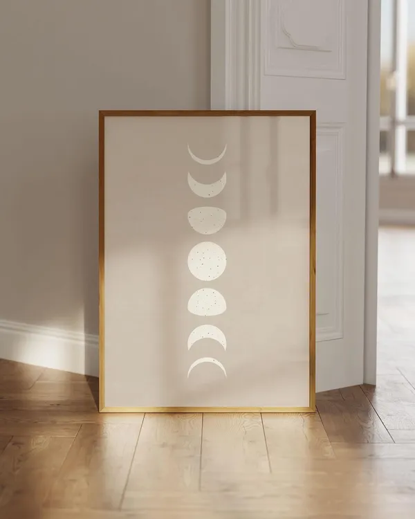 Moon Phases Poster, Abstract Spiritual Art Print