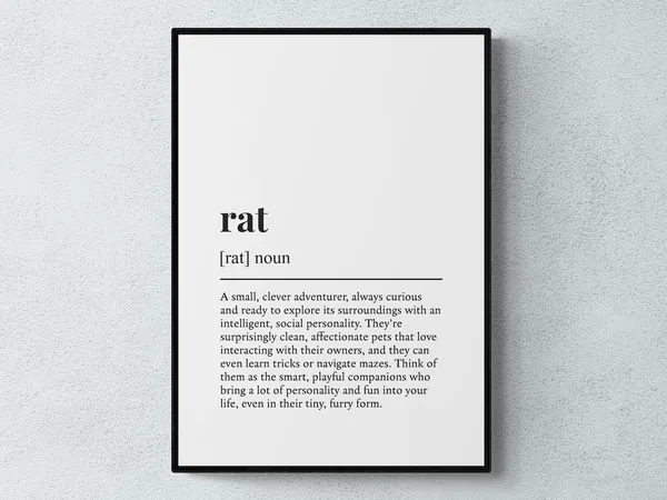 Rat Funny Definition, Funny Pet Humor Art Print