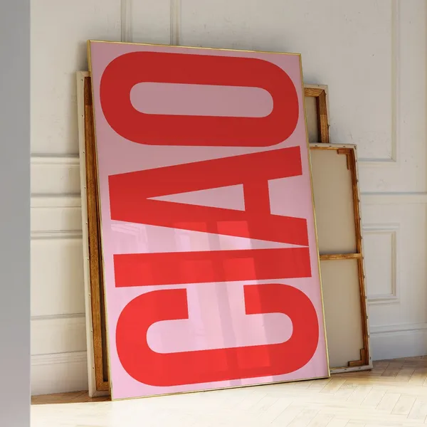 Ciao Typography Poster, Italian Retro Wall Art