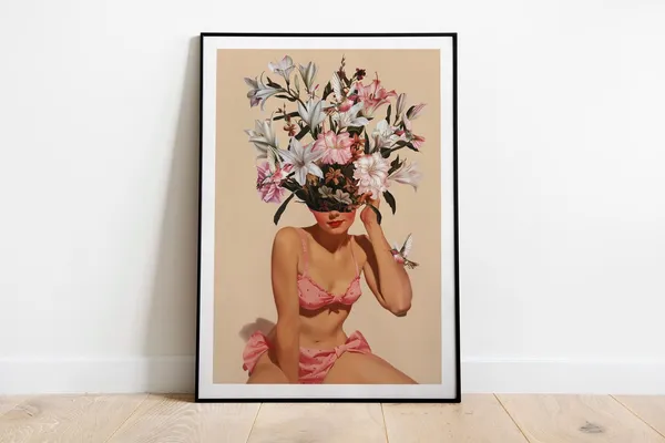 Blooming Mind Retro Surreal Botanical Art Print