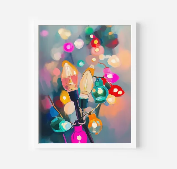 Christmas Lights Seasonal Holiday Decor Art Print