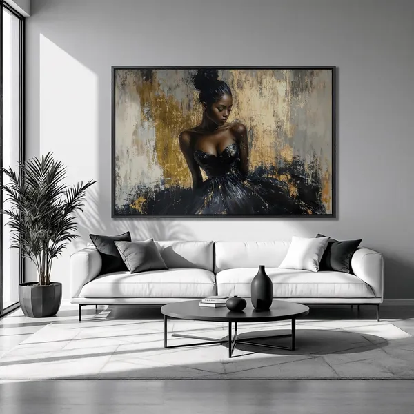 Black Girl Portrait, Stylish Feminine Art Print
