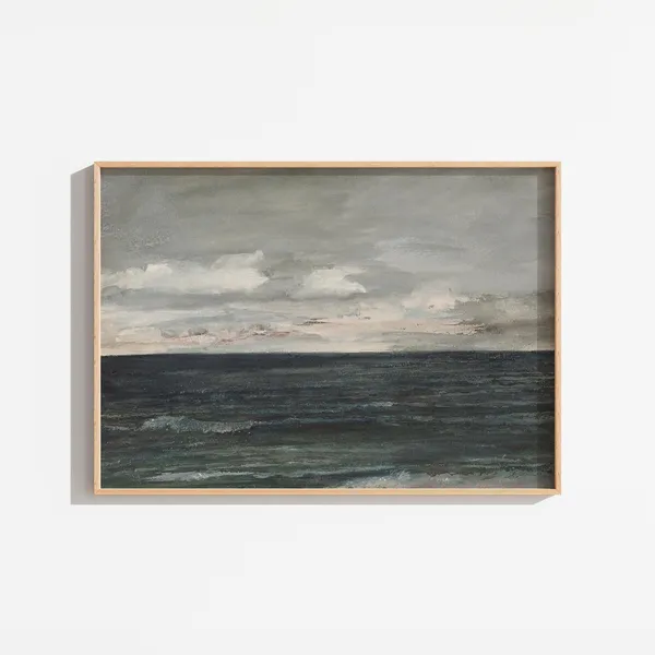 Vintage Ocean Landscape Oil Painting Art Print