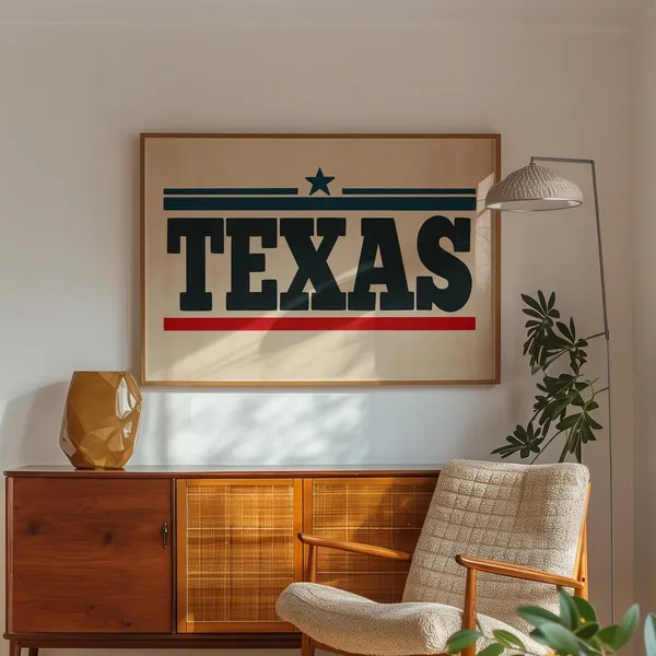 Retro Texas Poster, Vintage Western Wall Art