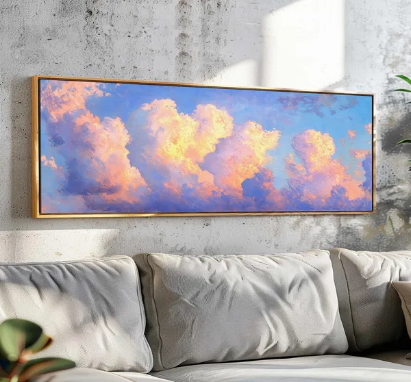 Vintage Cloud Panoramic Minimalist Art Print