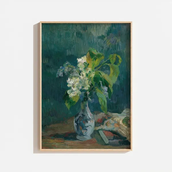 Vintage Flower Still Life Oil Painting, Botanical Art Print