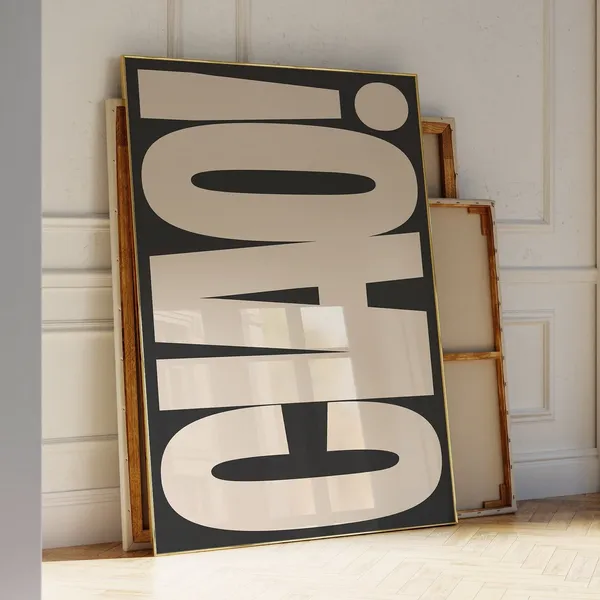 Ciao Italy Quote Poster, Maximalist Typography