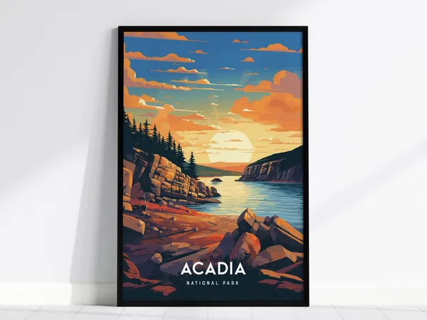 Acadia National Park Maine Coastal Sunset Art Print
